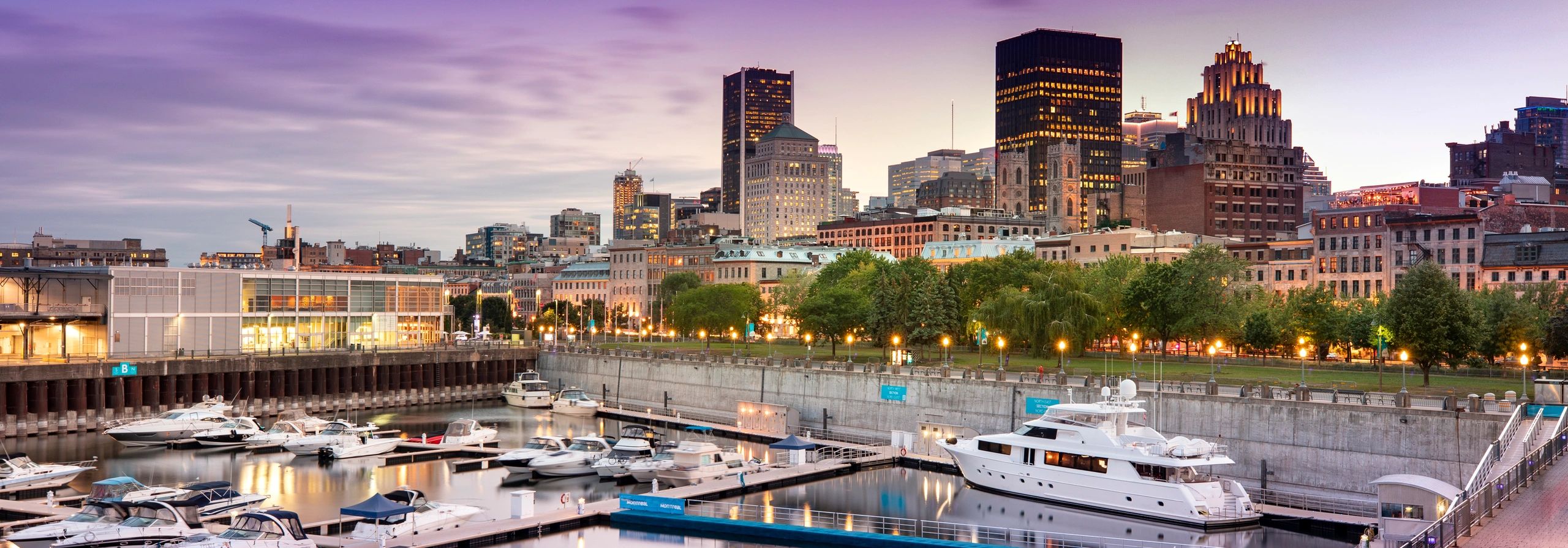 Montreal skyline panorama at dusk