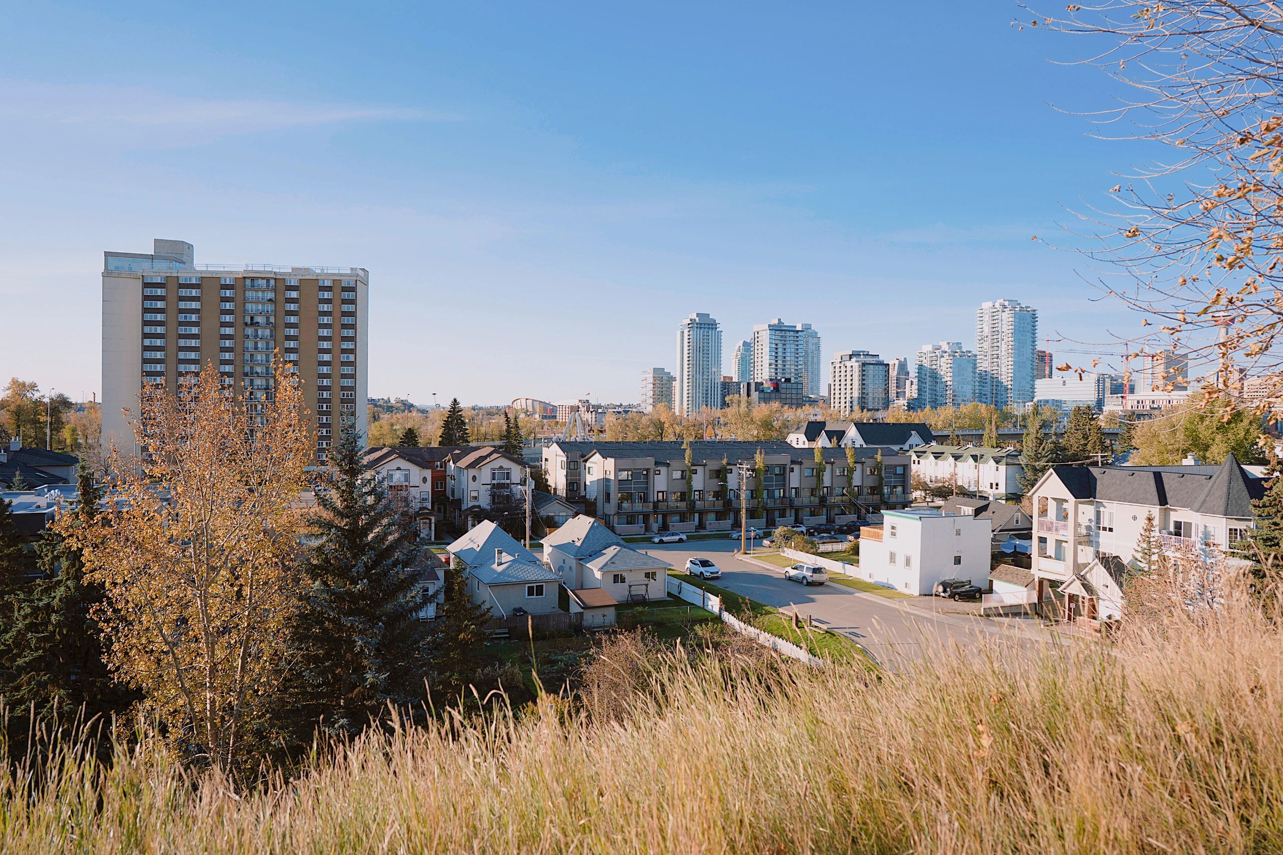 Calgary neighbourhood view in autumn